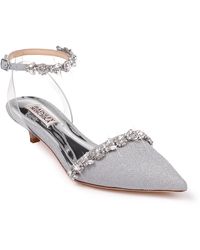 badgley mischka iris kitten heel slingback pump