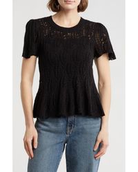 Daniel Rainn - Openwork Peplum Top - Lyst
