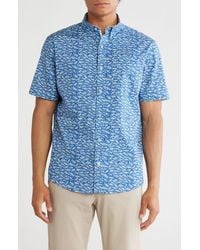Johnston & Murphy - Short Sleeve Cotton Button-Down Shirt - Lyst