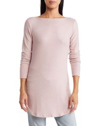 Go Couture - Boatneck High/Low Hem Tunic Top - Lyst