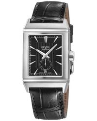 Gevril - Time Square Croc Embossed Leather Strap Watch, 31Mm X 43Mm - Lyst
