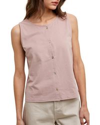 Wishlist - Sleeveless Cotton Button-Up Top - Lyst