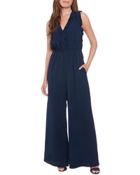 London Times - Ruffle Wide Leg Jumpsuit - Lyst