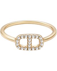 Adornia Fine - Pavé 925 Sterling Cz Mariner Link Ring - Lyst