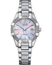 Citizen - Mother-Of-Pearl Diamond Eco-Drive Bracelet Watch, 28Mm X 8Mm - Lyst