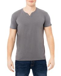 Xray Jeans - Split Neck Cotton Jersey Tee - Lyst