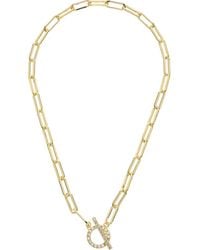 Juvell - Cubic Zirconia Toggle Paper Clip Chain Necklace - Lyst