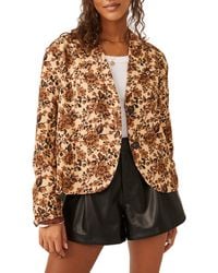 Free People - Cali Floral Print Boxy Single Breasted Blazer - Lyst