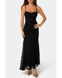 Bebe - Spaghetti Strap Lace Maxi Dress - Lyst