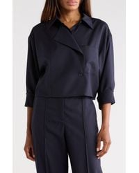 Twp - Next Chapter Wool Blend Crop Button-Up Shirt - Lyst