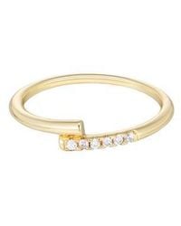 Adornia - 14K Plated Cubic Zirconia Bypass Ring - Lyst