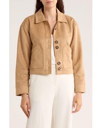 Ellen Tracy - Crop Faux Suede Jacket - Lyst