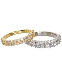 Nordstrom Rack - Two-Tone Pavé Cz Ring Set - Lyst