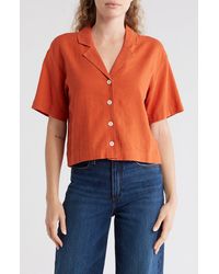 Madewell - Resort Linen Crop Shirt - Lyst
