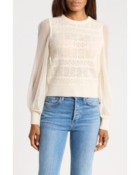 Astr - Ann Contrast Sleeve Pullover Top - Lyst