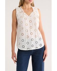 Bobeau - Sleeveless Eyelet Top - Lyst