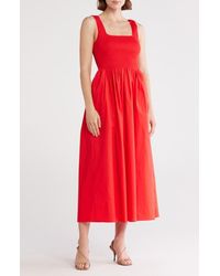 Wayf - Smocked Fit & Flare Sundress - Lyst