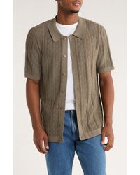 Truth - Short Sleeve Cable Knit Button-Up Shirt - Lyst