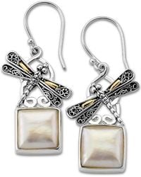 Samuel B. - Sterling & 18K Mabe Pearl Dragonfly Drop Earrings - Lyst