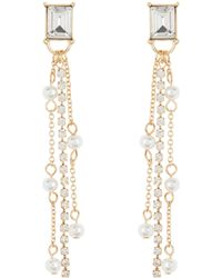 Nordstrom - Imitation Pearl Chain Drop Earrings - Lyst