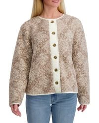 Lucky Brand - Faux Shearling Button Front Jacket - Lyst