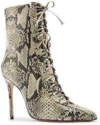 natural snakeskin booties