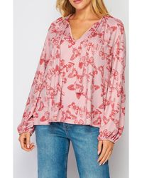 BLUEGREY - Poet Tie Front Long Sleeve Top - Lyst