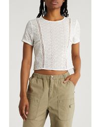 Lulus - Sweetest Beauty Eyelet Embroidered Crop Top - Lyst