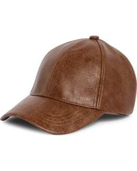 Steve Madden - H-Anna Distressed Faux Leather Baseball Cap - Lyst