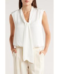 Ramy Brook - Winnet Tie Neck Satin Sleeveless Top - Lyst
