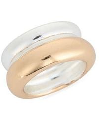 Leith - Two-Tone Ridged Band Ring - Lyst