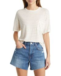 FRAME - Stripe Organic Linen Pocket T-Shirt - Lyst