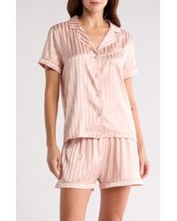 Tart Collections - Dixie Charmeuse Short Sleeve Button-Up Shirt & Shorts Pajamas - Lyst