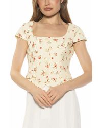 Alexia Admor - Cap Sleeve Button-Up Top - Lyst