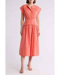 AREA STARS - Cuff Button Front Dress - Lyst