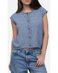 Blu Pepper - Button Down Sleeveless Sweater - Lyst