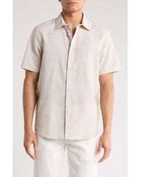 14th & Union - Linen & Cotton Short Sleeve Button-Up Shirt - Lyst