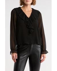 Muse - Three Quarter Sleeve Ruffle Top - Lyst