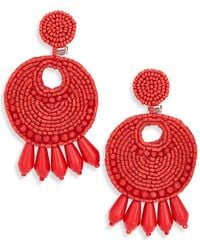 Kenneth Jay Lane - Beaded Drop Clip-On Earrings - Lyst
