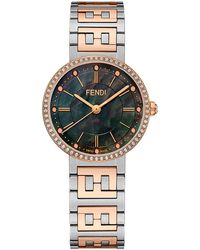 Fendi - Forever Two-tone Diamond Bracelet Watch - Lyst