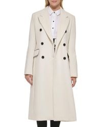Karl Lagerfeld - Wool Blend Double Breasted Coat - Lyst