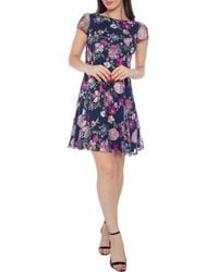 sachin and babi light blue dress Marina Floral Embroidered Sleeveless Midi Dress in Blue