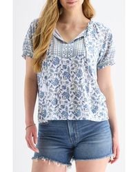 Lucky Brand - Split Neck Top - Lyst