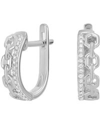 CARRIERE JEWELRY - Diamond & Link Huggie Hoop Earrings - Lyst