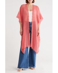 BCBGMAXAZRIA - Textured Weave Open Front Duster - Lyst