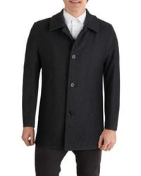 Cole Haan - Wool Blend Plush Car Coat - Lyst