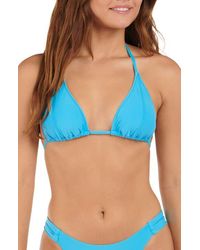 Citrus - Solid Seamed Triangle Bikini Top - Lyst