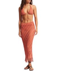Seafolly - Marrakesh Tassel Cover-up Midi Skirt - Lyst