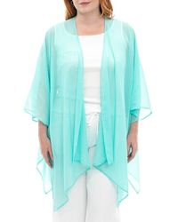 Nina Leonard - Semi Sheer Open Front Topper - Lyst