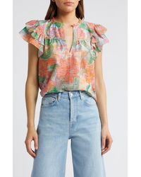 Rails - Calista Floral Flutter Sleeve Top - Lyst